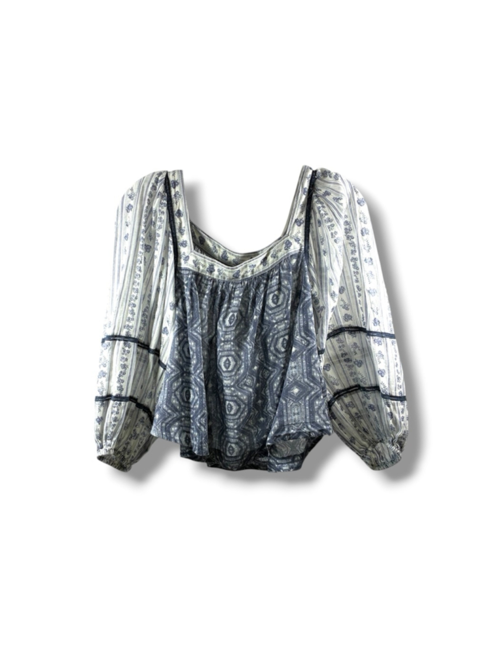 Free People Mostly Meadow Blouse in Ivory Combo Size XS